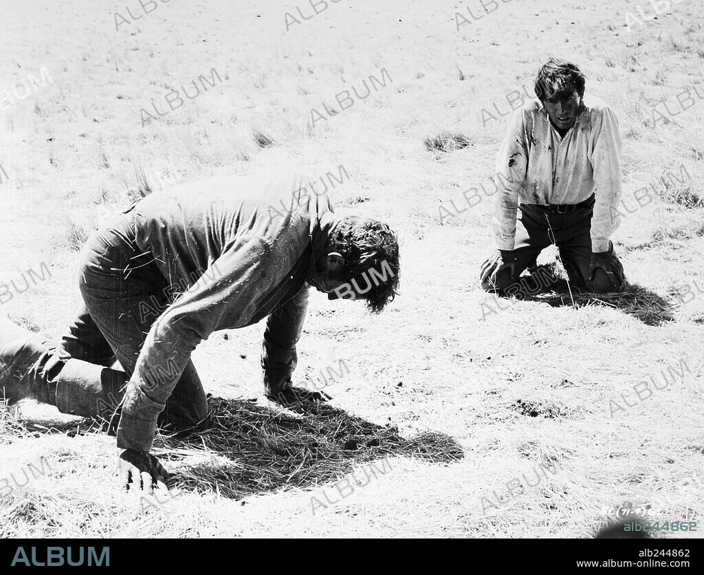 CHARLTON HESTON und GREGORY PECK in THE BIG COUNTRY, 1958, unter der Regie von WILLIAM WYLER. Copyright UNITED ARTISTS.