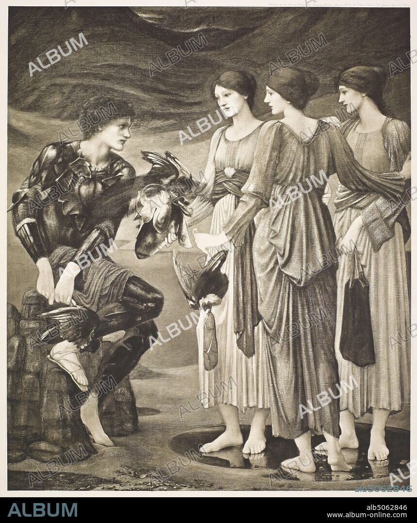 The Perseus Series, Perseus and the Nereids,1900 After: Sir Edward Burne-Jones (d,1898) Publisher: Berlin Photographic Company, 19th Century, Armour, Print, WomenPre-Raphaelite, Photographic print, Photogravure, Men.