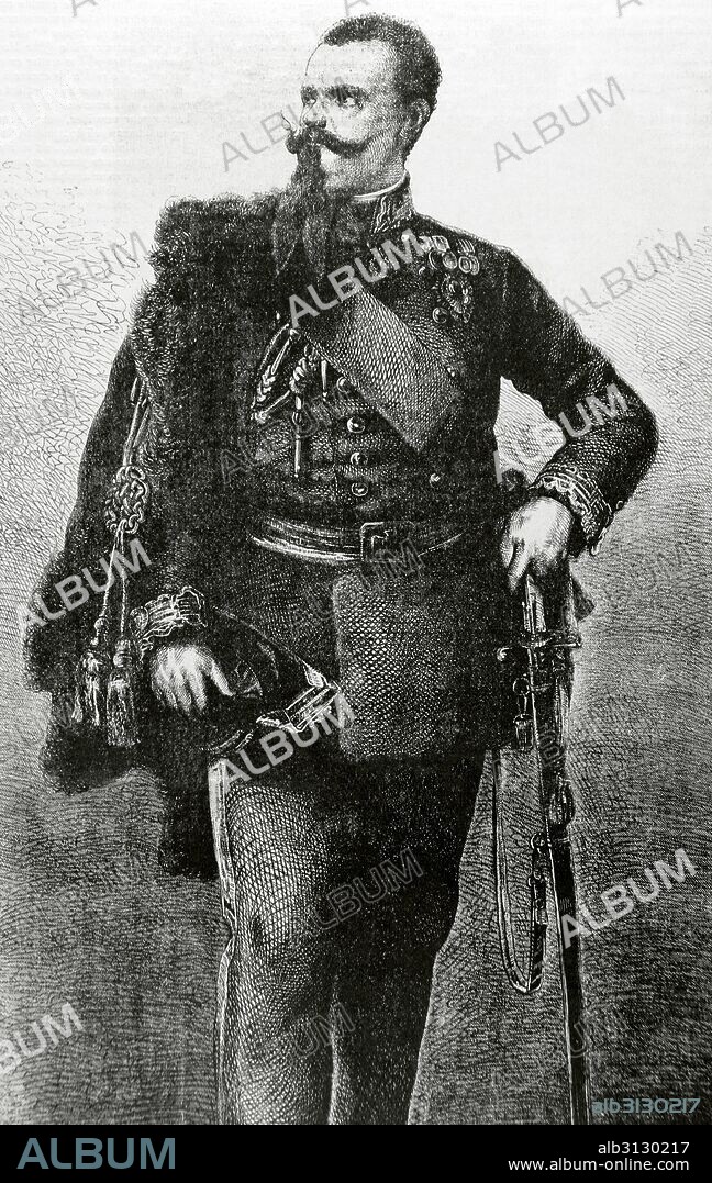 VICTOR MANUEL II (1820-1878). Rey de Cerdeña (1849-1861) y de Italia (1861-1878). Retrato. Grabado de L'Univers Illustré, año 1862.