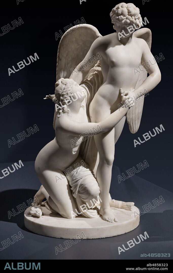 "Cupid and Psyche", 1795 - 1800, by Johan Tobias Sergel (1740 - 1814), Carrara marble statue.