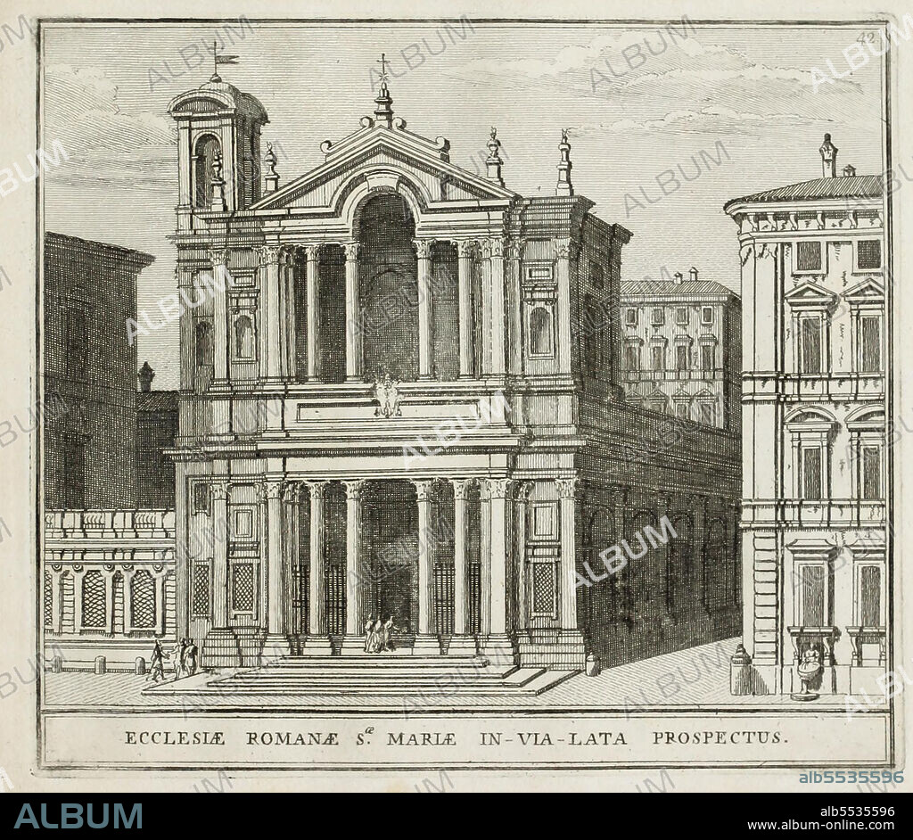 Die Kirche Santa Maria in Via Lata ist eine romische Titeldiakonie und Rektoratskirche, historisches Rom, Italien, Calcografia di Roma, Serafino Giovannini, 1779 .