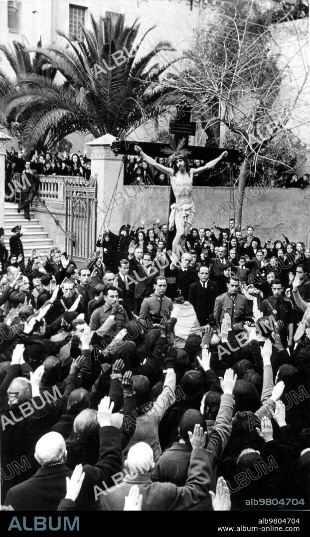 Marzo 1940. Llegada de la imagen de cristo crucificado A la checa de Vallmajor, en Barcelona, que Estuvo Ubicada en el convento de santa María Magdalena.