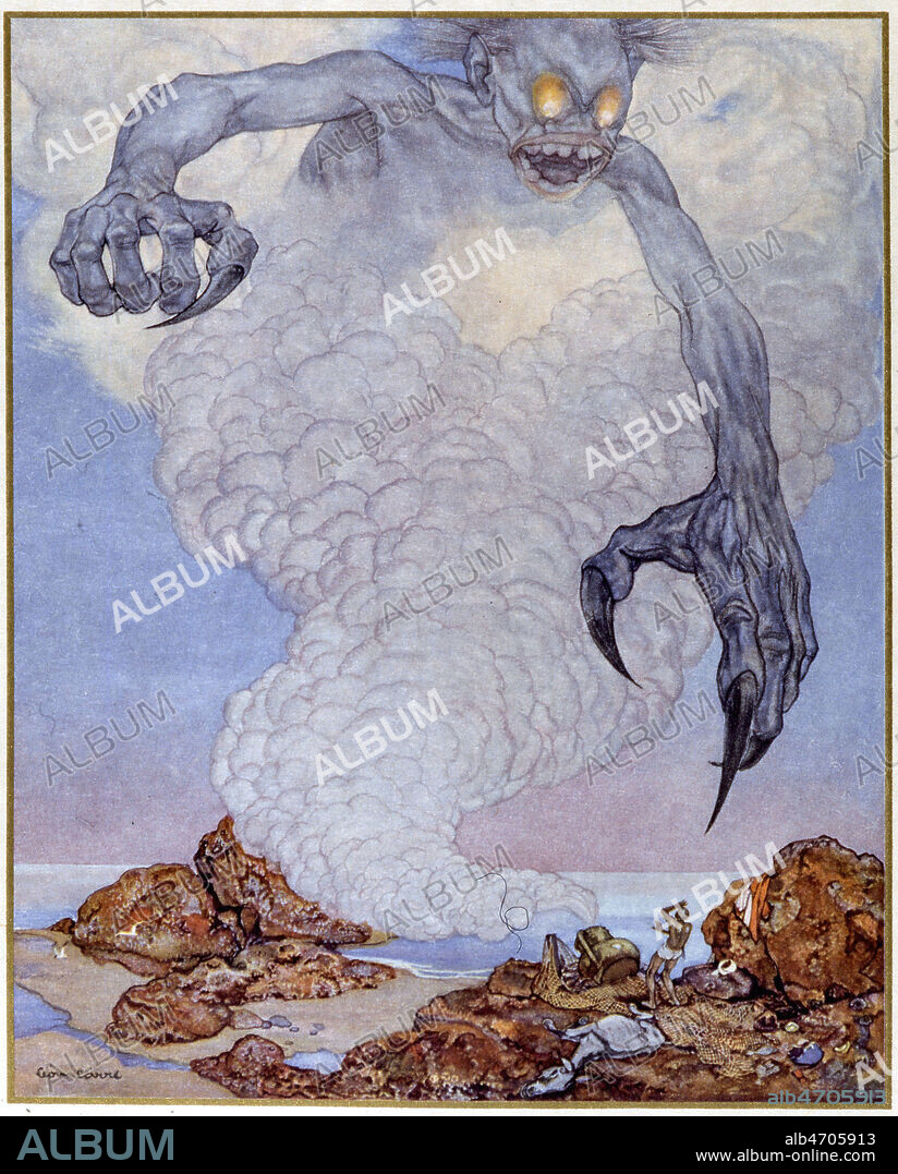 1000 et 1 nuits: Histoire d'un pecheur avec l'Efrit, illustration Leon CARRE, 1931. Credit Collection Grob/Kharbine Tapabor.