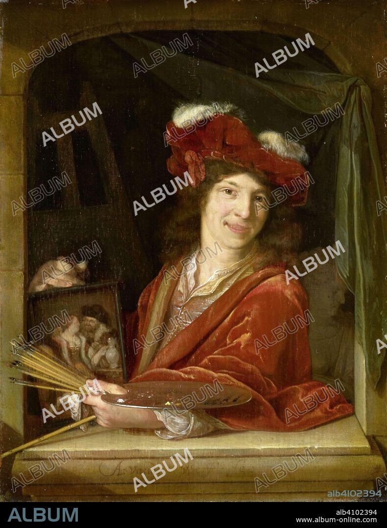 ADRIAEN VAN DER WERFF. A young Painter. Dating: 1670 - 1690. Measurements: h 17 cm × w 12.5 cm; d 4.1 cm.