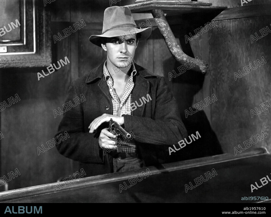 TYRONE POWER in JESSE JAMES, 1939, directed by HENRY KING. Copyright 20TH CENTURY FOX.