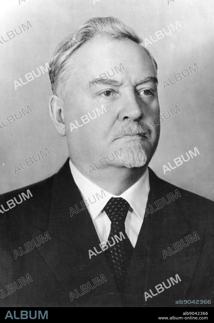 Nikolai Alexandrovich Bulganin (1895 - 1975) Soviet politician who served as Minister of Defense (1953-1955) and Premier of the Soviet Union (1955-1958) under Nikita Khrushchev, following service in the Red Army and as defence minister under Joseph Stalin.