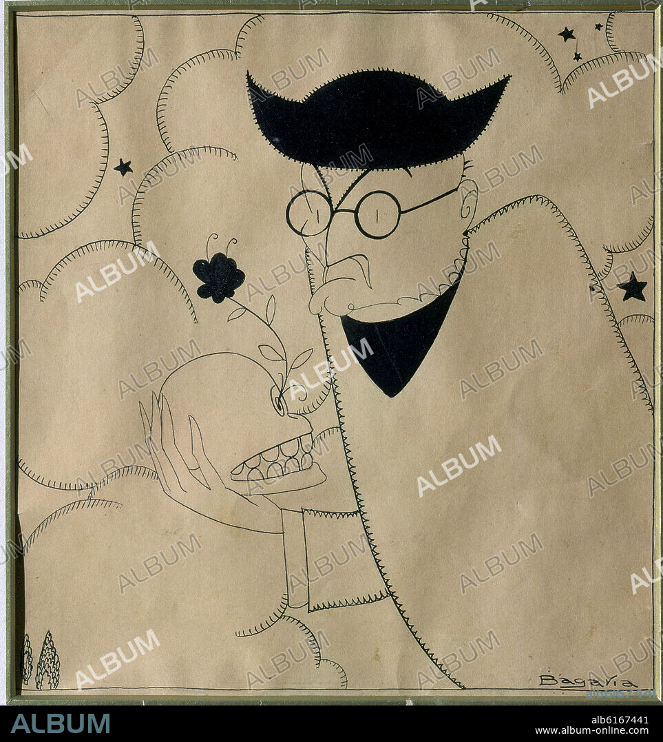 LLUÍS BAGARIA I BOU. MIGUEL DE UNAMUNO - DIBUJO - SIGLO XX.
