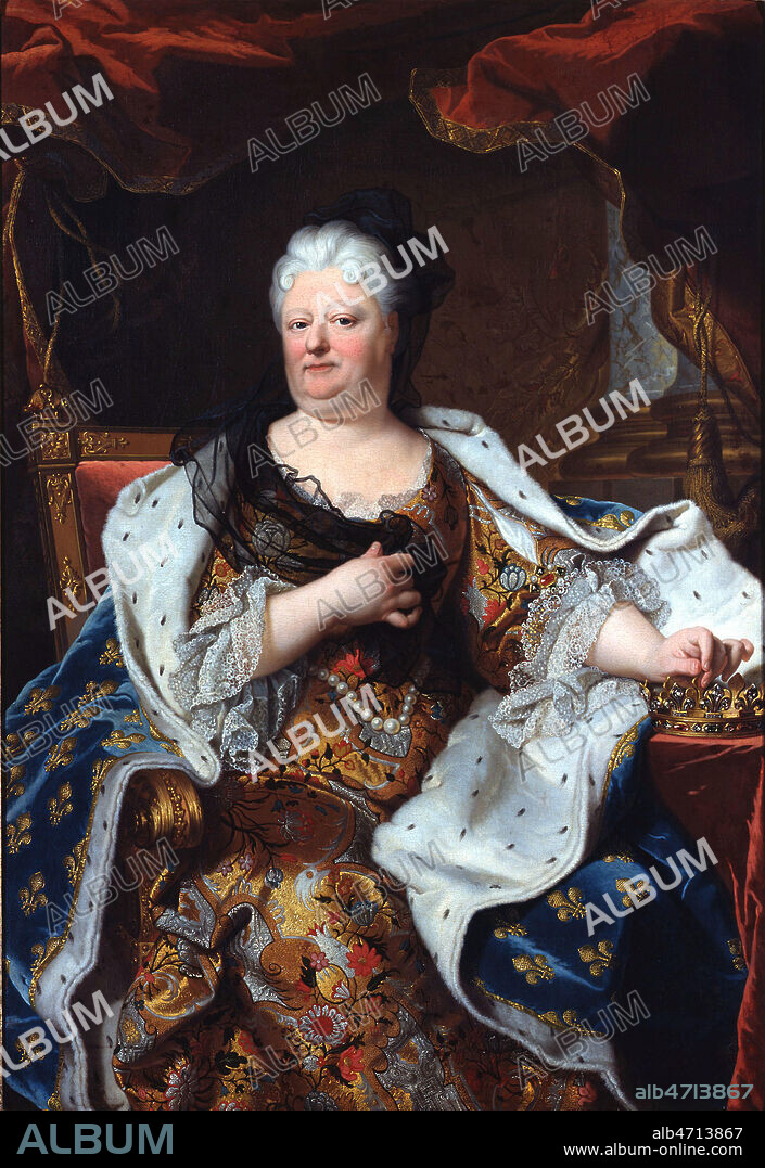 Lla Princesse Elizabeth Charlotte de Baviere (1652 1722) , princesse Palatine, Duchesse d'Orleans, en 1719, femme du frere de LOUIS XIV, Philippe de France, Monsieur. peinture attribuee a Hyacinthe Rigaud (1659 1743) , ( 147,5 x 102,5) , Regence de son fils Philippe d'Orleans, 18e XVIIIeme siecle. Peinture conservee au Chateau de Versailles. Credit photo Bernard DUPONT/KHARBINE TAPABOR.