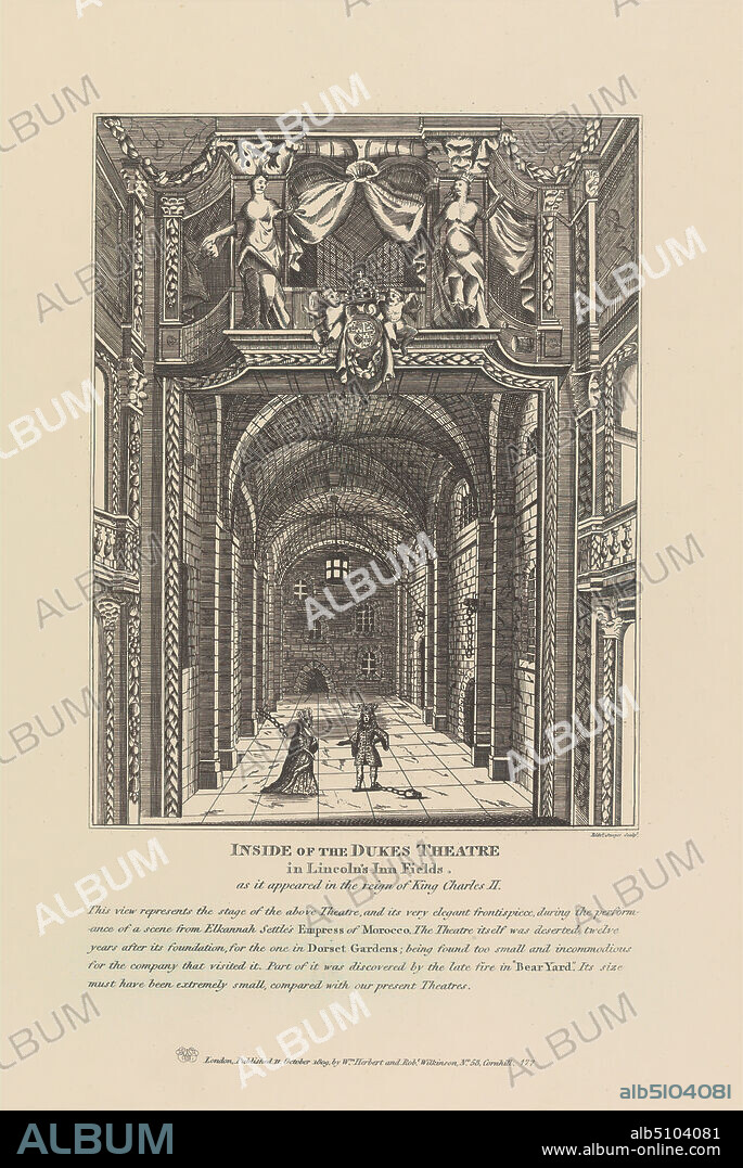 Inside of the Duke's Theatre in Lincoln's Inn Fields, Richard Sawyer, active 18201830, after unknown artist, 1809, Engraving, Sheet: 12 3/4 x 9in. (32.4 x 22.9cm).