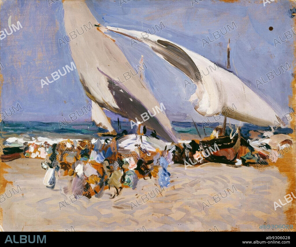 JOAQUIN SOROLLA. Joaquín Sorolla/ Playa de Valencia, 1901. Óleo sobre lienzo.