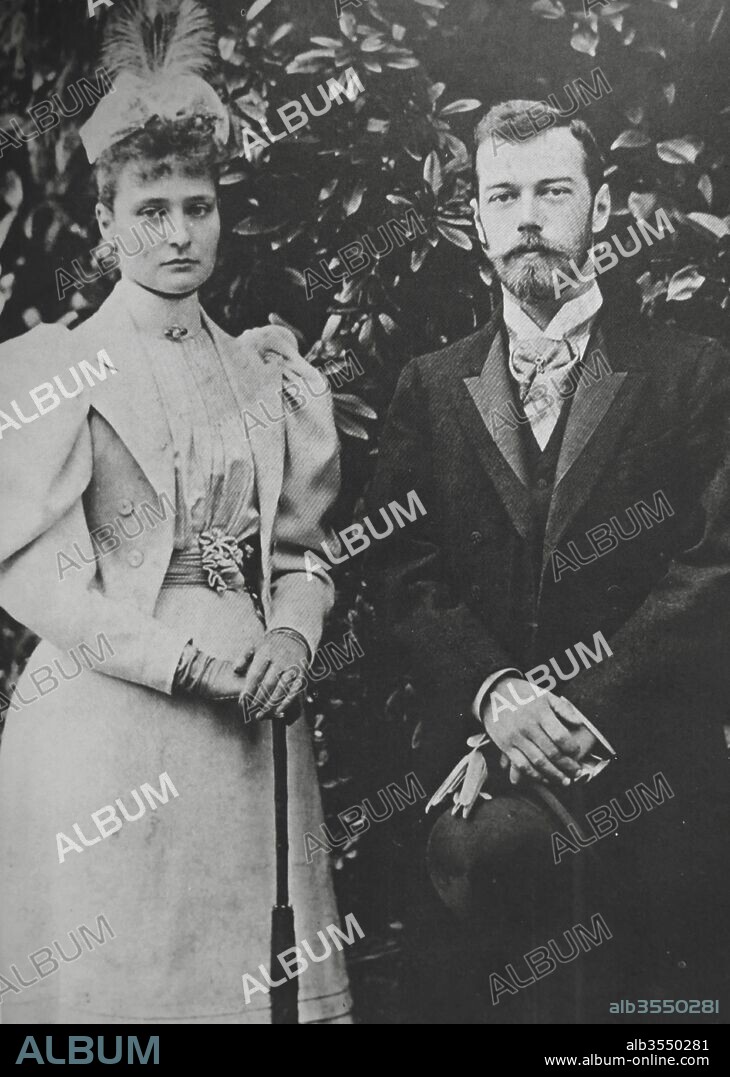 Empress Alexandra and Nicholas II of Russia. Alexandra Feodorovna (1872 – 1918), Empress of Russia as the spouse of Nicholas II, the last ruler of the Russian Empire. Originally known as Alix of Hesse and by Rhine, she was a granddaughter of Queen Victoria of the United Kingdom. Nicholas II (1868 – 1918) was the last Emperor of Russia, ruling from 1 November 1894 until his forced abdication on 15 March 1917.