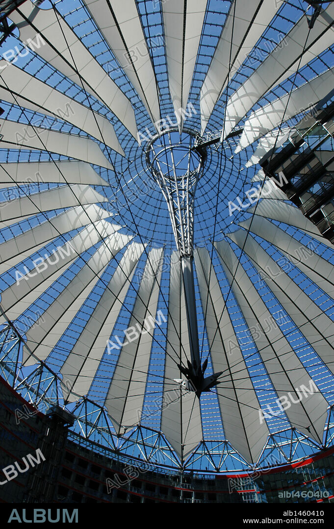 Germany. Berlin. Dome of the Sony Center (1996-2000) by German architect Helmut Jahn (n.1940). Potsdamer Platz.