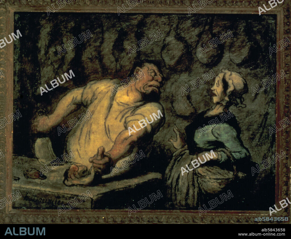 HONORE DAUMIER. The Butcher, Montmartre Market, 1857-58 Oil on panel, 20,7 x 27,6 cm.