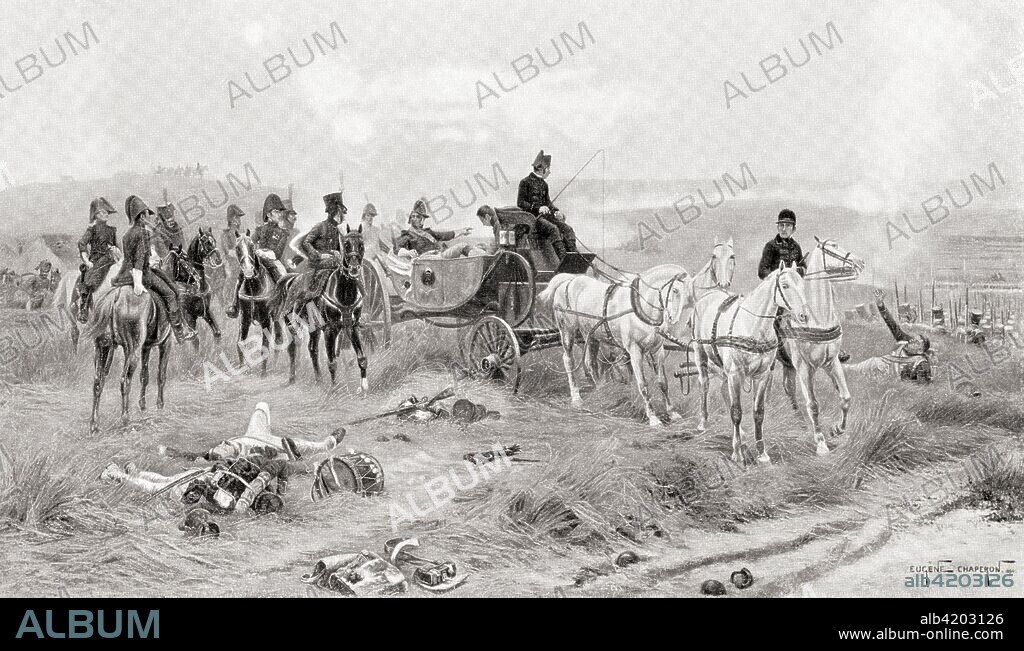 Massena at The Battle of Wagram, 1809.  Andre Massena, 1st Duc de Rivoli, 1st Prince d'Essling, 1758 - 1817.  French military commander during the Revolutionary and Napoleonic Wars and Marshal of the Empire.  From Hutchinson's History of the Nations, published 1915.