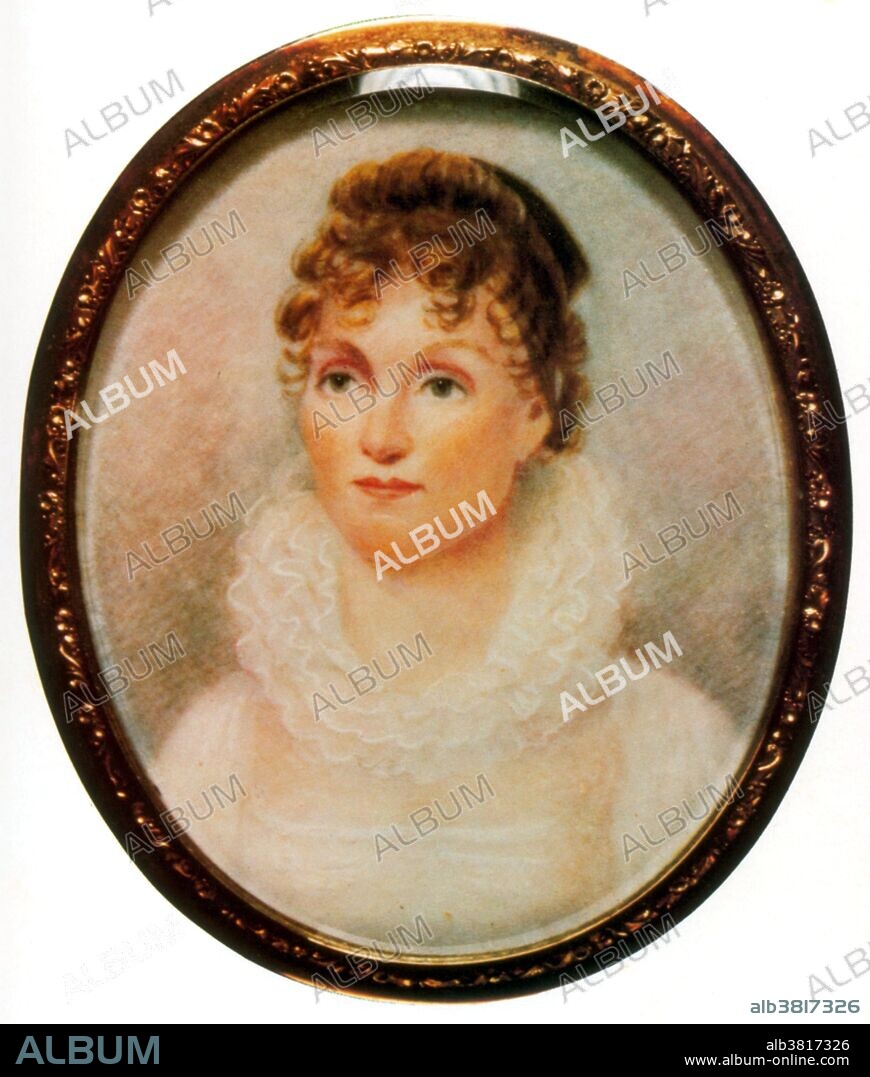 Hannah Hoes Van Buren (born Hoes; March 8, 1783 - February 5, 1819) was the wife of the eighth United States President, Martin Van Buren. Martin, aged 24, and Hannah, aged 23, married in 1807. They had been childhood sweethearts and were first cousins once removed through his mother. Van Buren was devoted to his shy, blue-eyed bride, whom he always called "Jannetje", a Dutch pet form of Johanna. After twelve years of marriage, and four children Hannah contracted tuberculosis and died in 1819, at the age of 35, before her husband became President. Van Buren never remarried and was one of the few Presidents to be unmarried while in office. During his term, his daughter-in-law, Angelica, performed the role of hostess of the White House and first lady. Artist unknown.