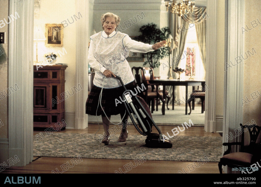ROBIN WILLIAMS en SRA. DOUBTFIRE, PAPÁ DE POR VIDA, 1993 (MRS. DOUBTFIRE), dirigida por CHRIS COLUMBUS. Copyright 20TH CENTURY FOX / GRACE, ARTHUR.