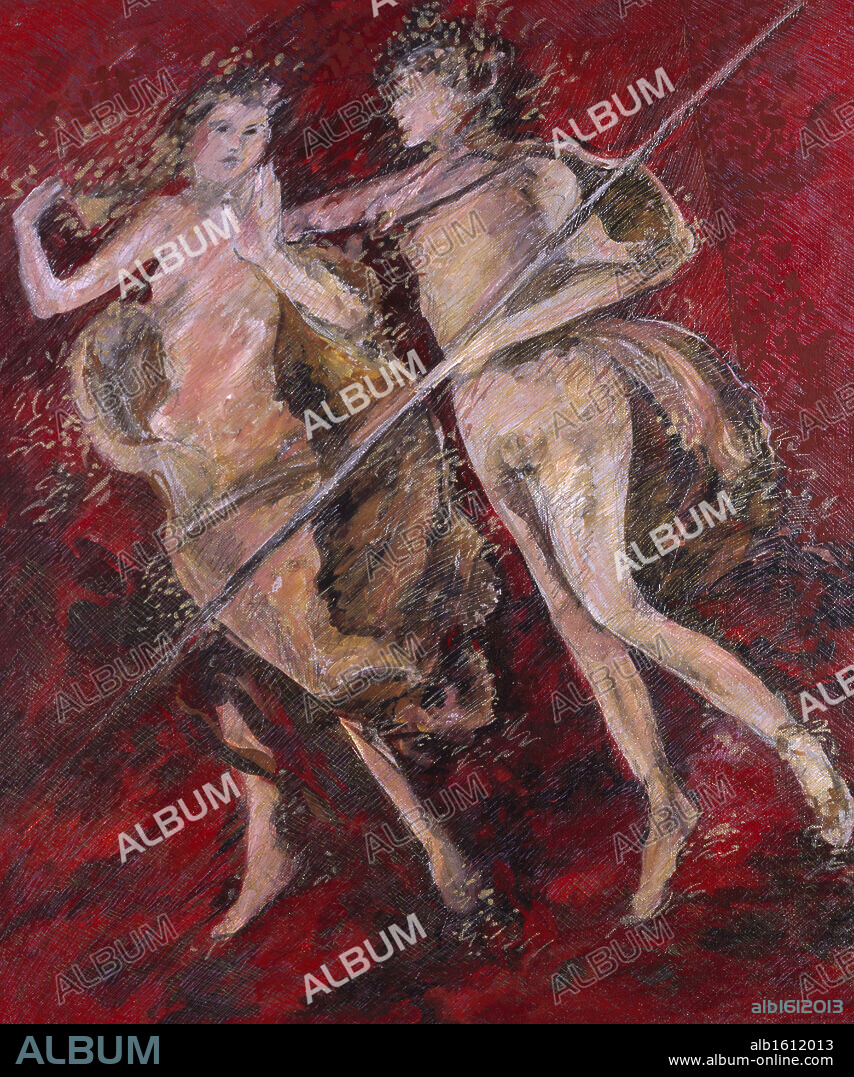 Remembering Love and Pompeii I, by John Bunker, acrylic and metallics, 1999, 20th Century.