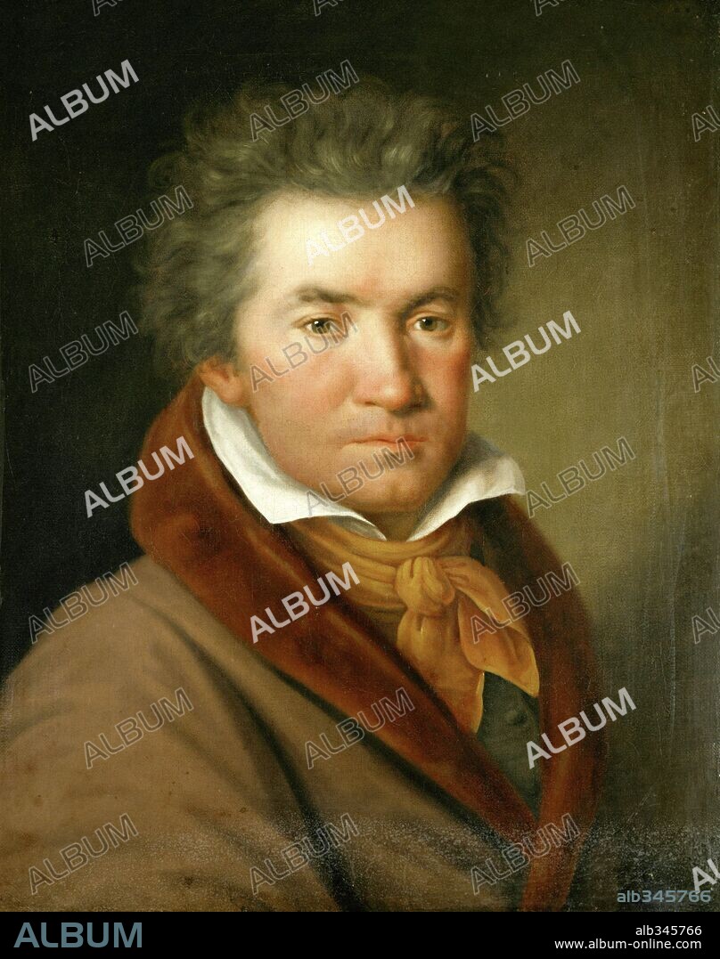Portrait of Ludwig van Beethoven (1770 - 1827) German composer and pianist., Artist unknown.