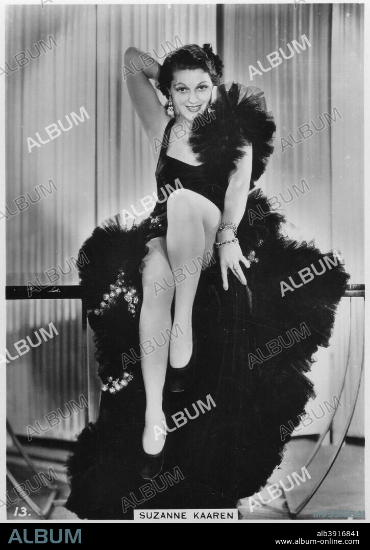 Suzanne Kaaren, American B-movie actress, c1938. Suzanne Kaaren (1912-2004) appeared in numerous horror movies, westerns and romances in the 1930s and 1940s. Cigarette card from 'Modern Beauties', 3rd series, issued by the British-American Tobacco Company.