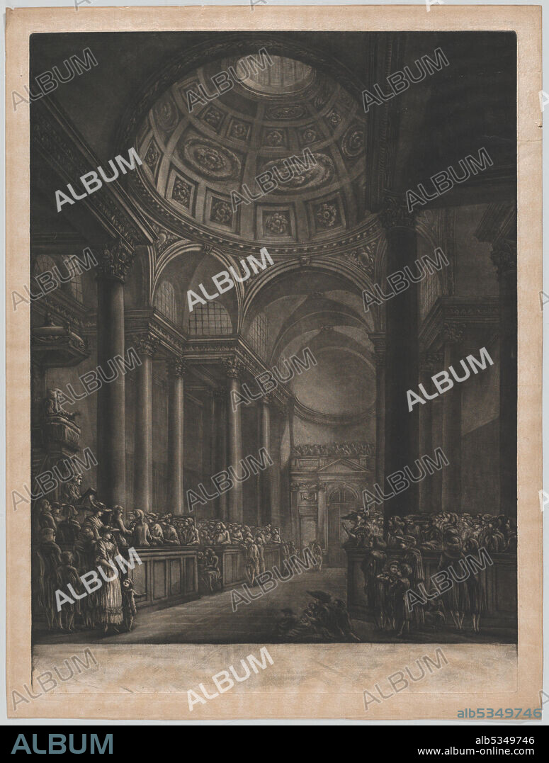 GEORGES FRANçOIS BLONDEL. A View of the Inside of St. Stephens Walbrook, Done from the Drawing in his Majesty's Collection, ca. 1767. Church in the City of London, designed by Sir Christopher Wren.