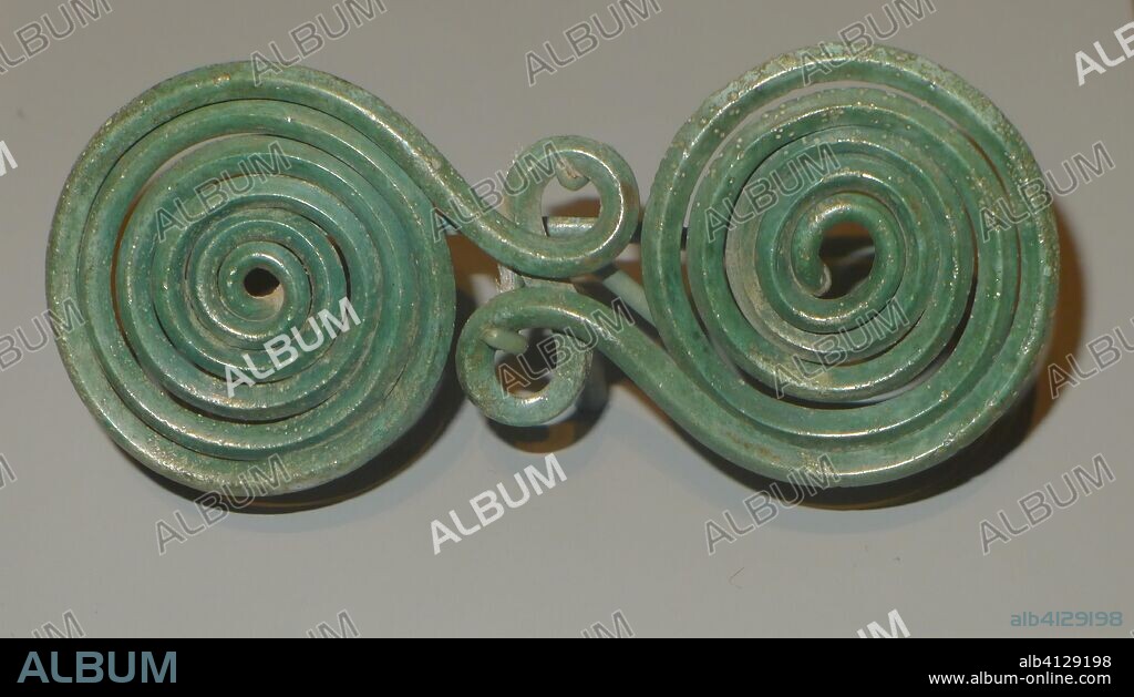 ANCIENT GREEK. Fibula (Garment Pin). Greek; probably from Southern Italy. Date: 800 BC. Dimensions: 4.3 × 10 × 1.2 cm (1 3/4 × 25.4 × 1/2 in.). Bronze. Origin: Southern Italy.