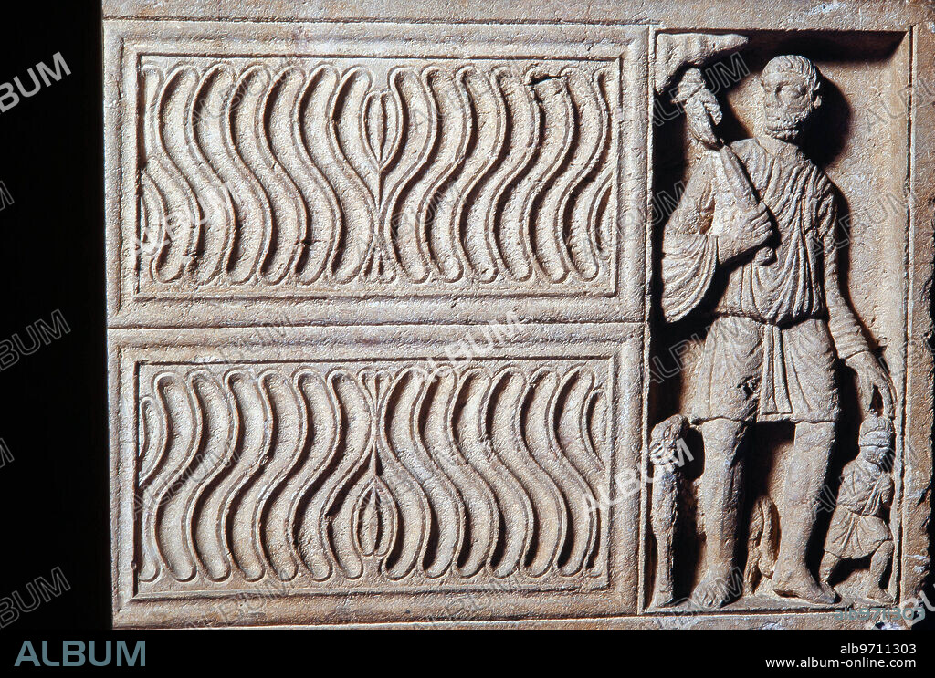 Sarcófago de Leocadio. Siglo V. Necrópolis Paleocristiana de Tarragona.