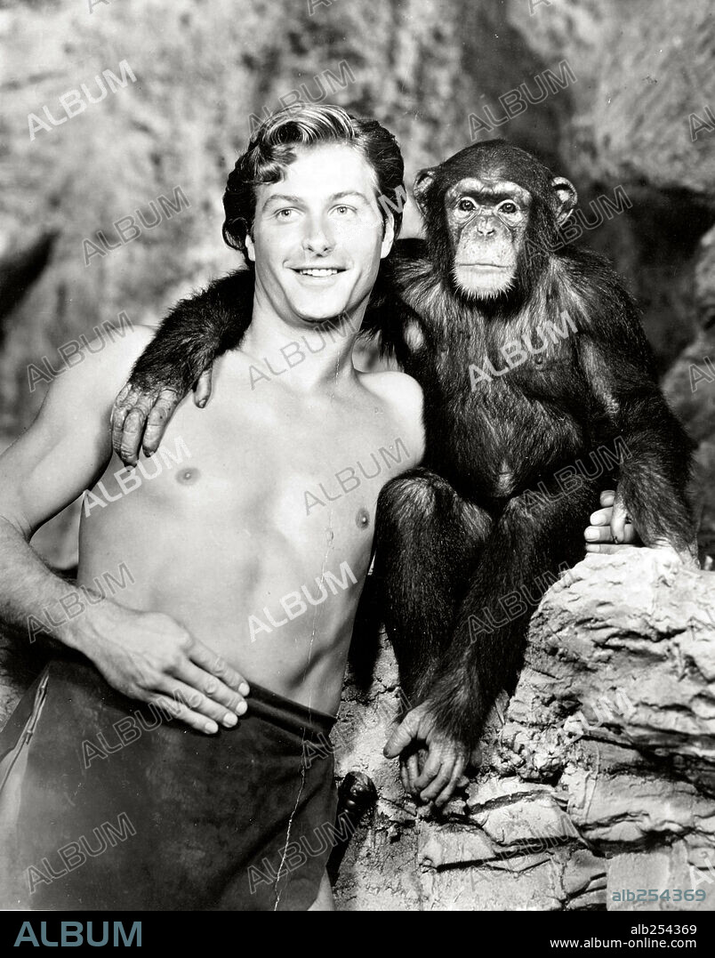 LEX BARKER en TARZAN Y LA MUJER DIABLO, 1953 (TARZAN AND THE SHE-DEVIL), dirigida por KURT NEUMANN. Copyright RKO / KAHLE, ALEX.