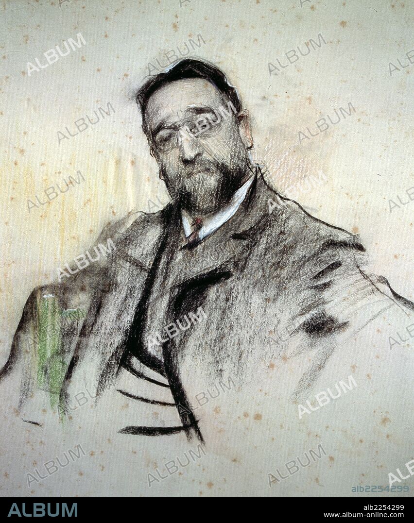 RAMON CASAS I CARBÓ. CHAPI, RUPERTO. COMPOSITOR ESPAÑOL. VILLENA 1851-1909. DIBUJO DE RAMON CASA. MUSEO DE ARTE MODERNO. BARCELONA.