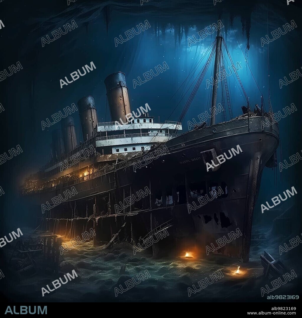Shipwreck, Titanic shipwreck, AI generated