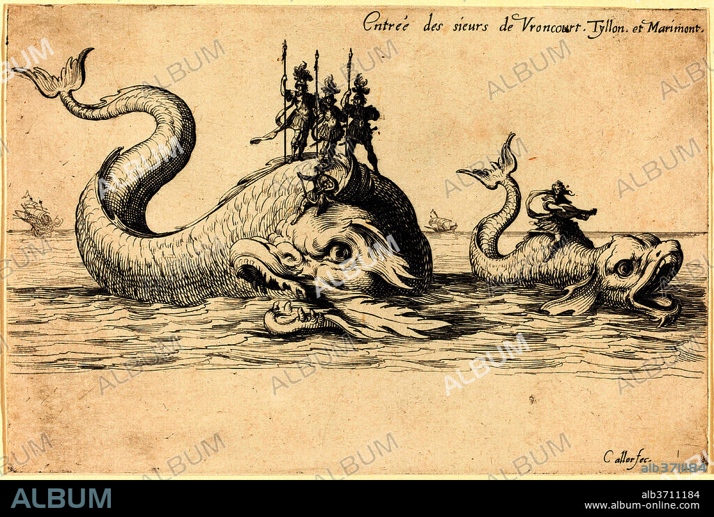 JACQUES CALLOT. Entry of Mm. de Vroncourt, Tyllon, and Marimont. Dated: 1627. Medium: etching.