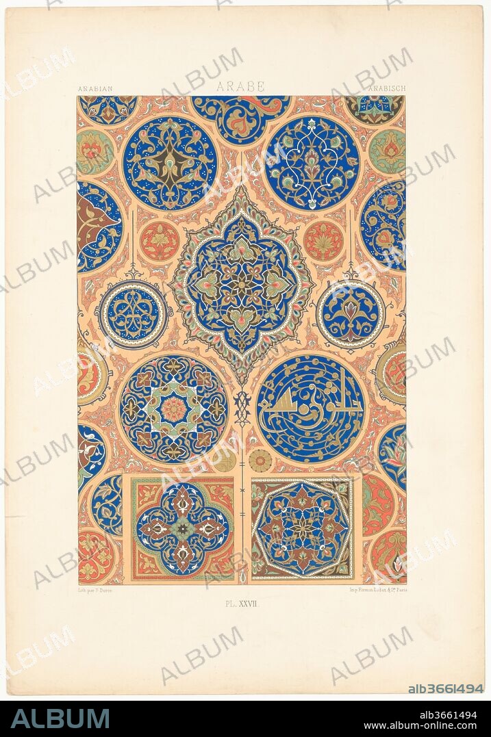 L'Ornement Polychrome. Artist: Albert-Charles-Auguste Racinet (French, 1825-1893). Date: 1869.