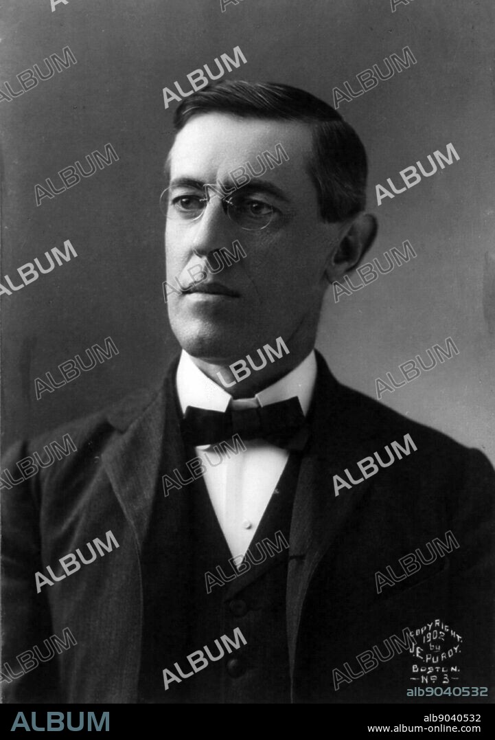 Thomas Woodrow Wilson (December 28, 1856 - February 3, 1924) was an American politician and academic who served as the 28th president of the United States from 1913 to 1921. A member of the Democratic Party, Wilson changed the nation's economic policies and led the United States into World War I in 1917. He was the leading architect of the League of Nations, and his progressive stance on foreign policy came to be known as Wilsonianism.