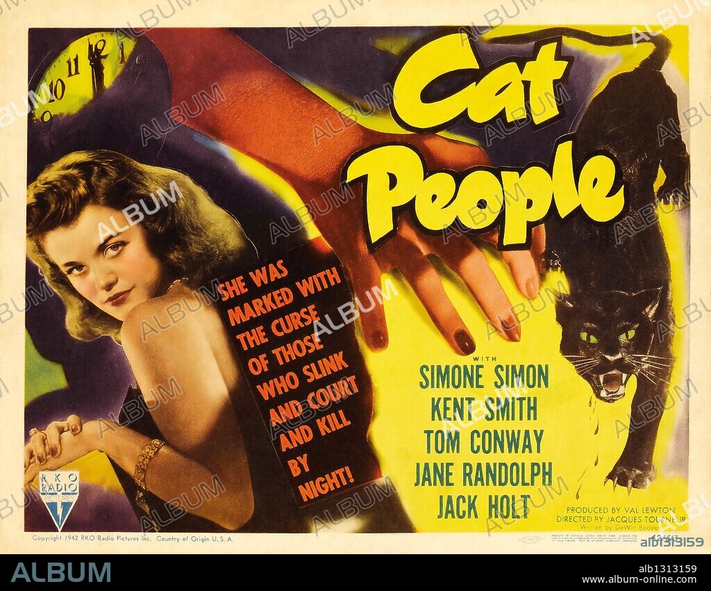 Poster of CAT PEOPLE 1942 directed by JACQUES TOURNEUR. Copyright RKO. Album alb1313159