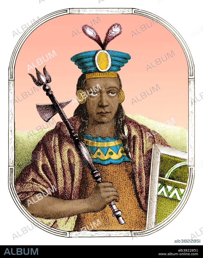 Mayta Capac (Mayta Qhapaq Inka) was the fourth Sapa Inca of the Kingdom of Cuzco (beginning around 1290) and a member of the Hurin dynasty. The chroniclers describe him as a great warrior who conquered territories as far as Lake Titicaca, Arequipa, and PotosÃŒ. While in fact, his kingdom was still limited to the valley of Cuzco. In 1134, Mayta CÂ·pac put the regions of Arequipa and Moquegua under the control of the Inca empire. His great military feat was the subjugation of Alcabisas and Culunchimas tribes. Image taken from page 59 of "Recuerdos de la Monarquia Peruana, Ã› bosquejo de la historia de los Incas, etc" by Justo Sahuaraura, 1850.