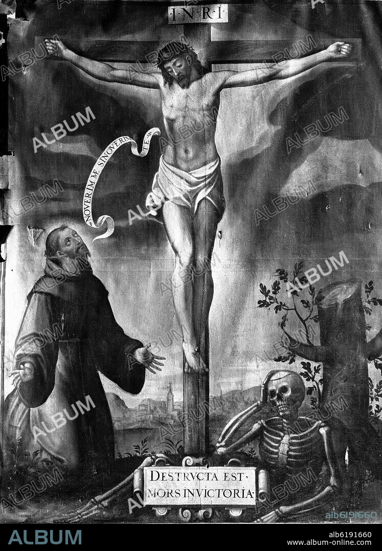 CRISTO CRUCIFICADO - SIGLO XVII - FOTOGRAFIA EN BLANCO Y NEGRO - AÑOS 60.
