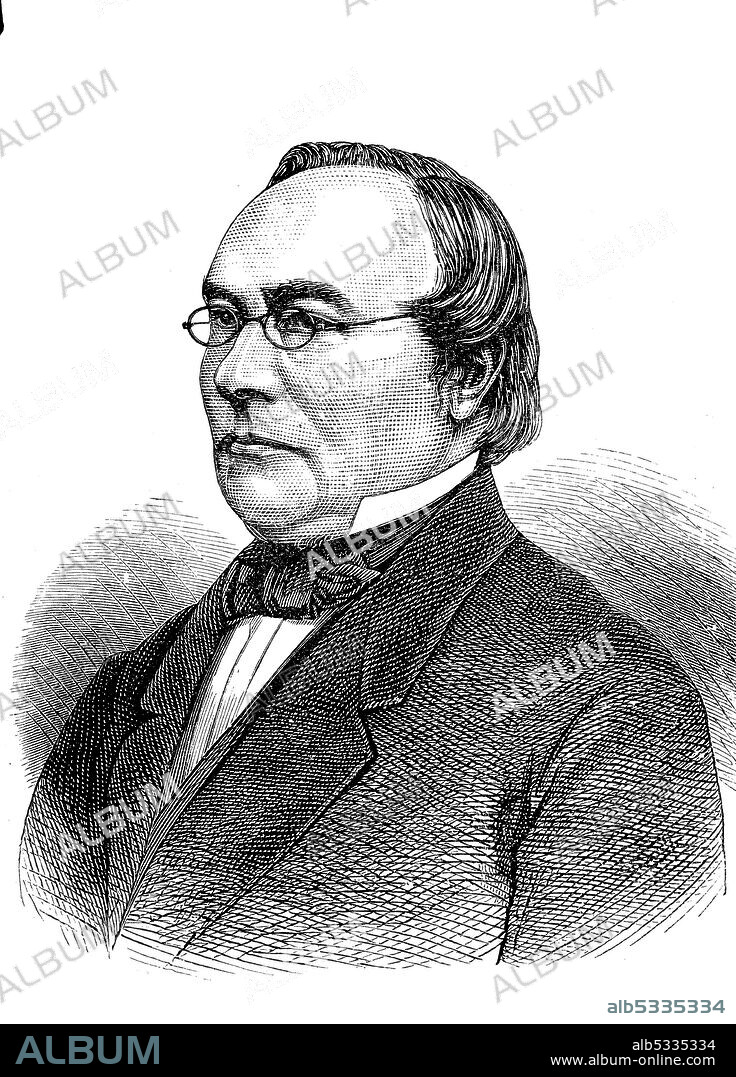 Heinrich Ahrens, 14 July 1808 - 2 August 1874, a German legal philosopher  /  Heinrich Ahrens, 14. Juli 1808 - 2. August 1874, ein deutscher Rechtsphilosoph, Historisch, historical, digital improved reproduction of an original from the 19th century / digitale Reproduktion einer Originalvorlage aus dem 19. Jahrhunder.