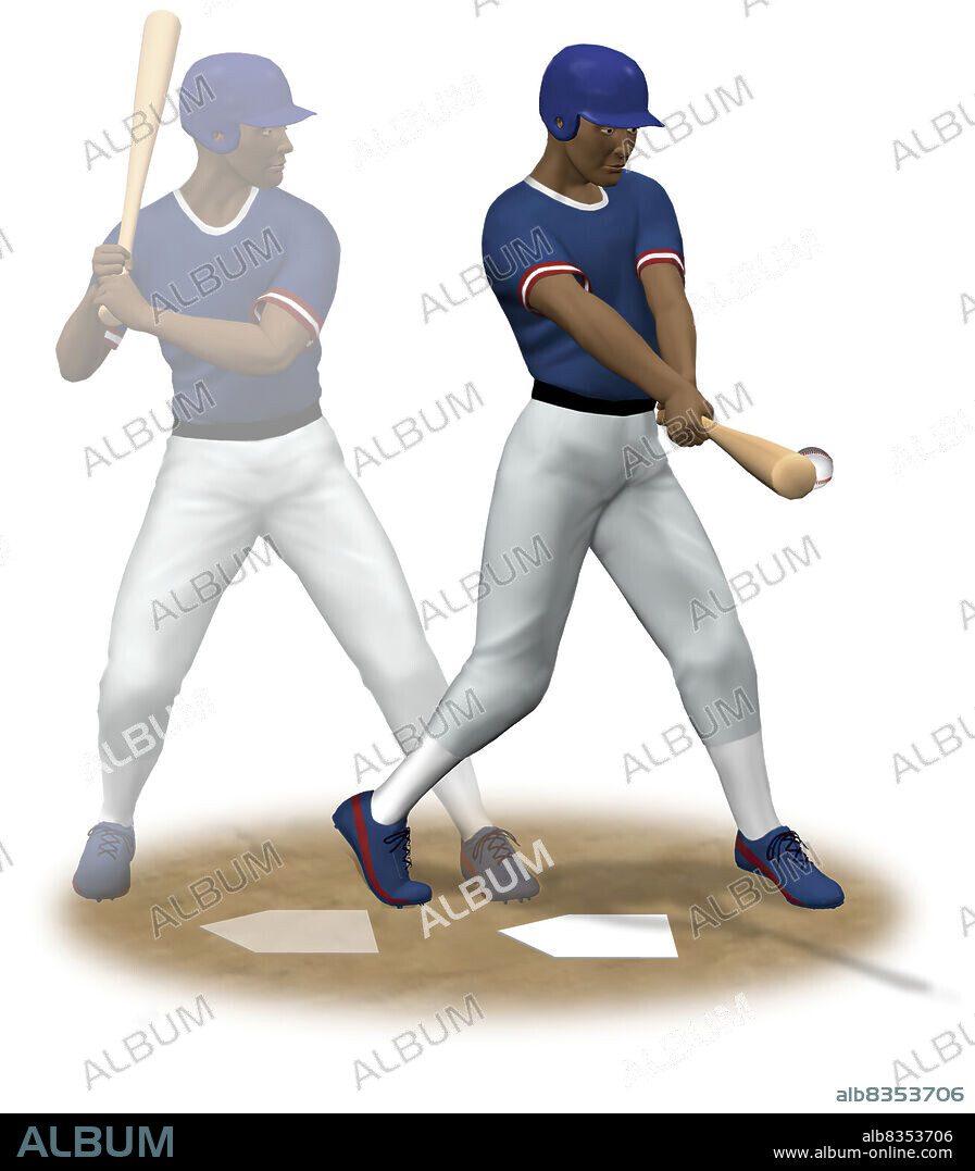 The batter must lift his left foot, move it forward, and put it back down at the moment of contact. His body weight is transferred onto this support leg as his arms propel the bat toward the ball.