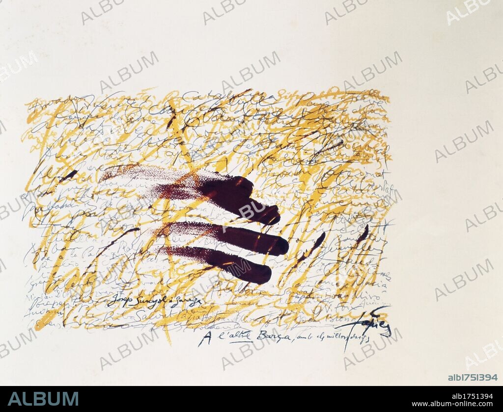 ANTONI TAPIES. Poster "The other Barça", 75th anniversary of the Futbol Club Barcelona.
