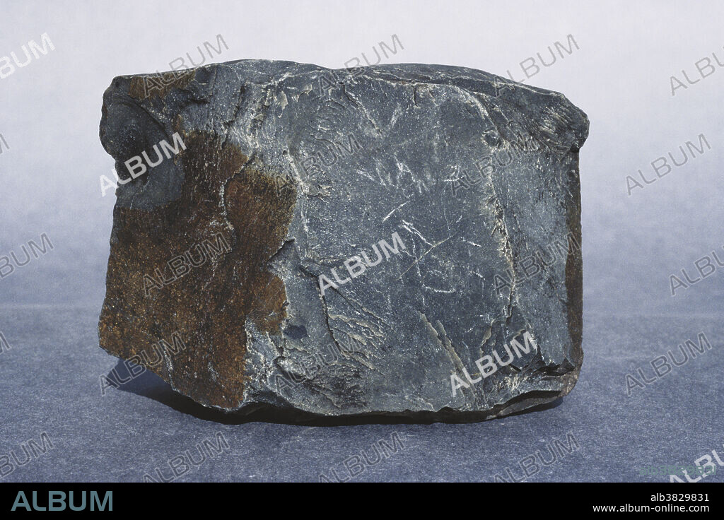 Hornfels, a metamorphic rock created by contact metamorphism, from Barrington, Tasmania, Australia.