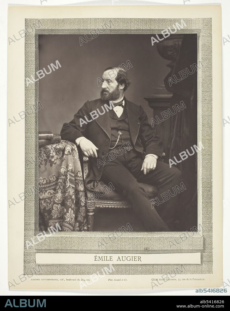 ANTOINE-SAMUEL ADAM-SALOMON. Émile Augier [French dramatist], 1876/84. Woodburytype, from the periodical "Galerie Contemporaine Littéraire, Artistique" (1877), volume 2.