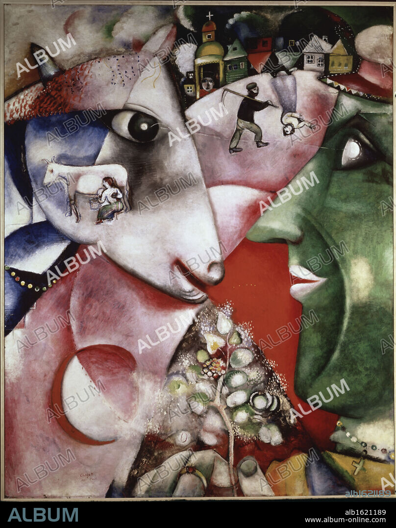 I and the Village by Marc Chagall, 1911, 1887-1985, USA, New York City, Museum of Modern Art.