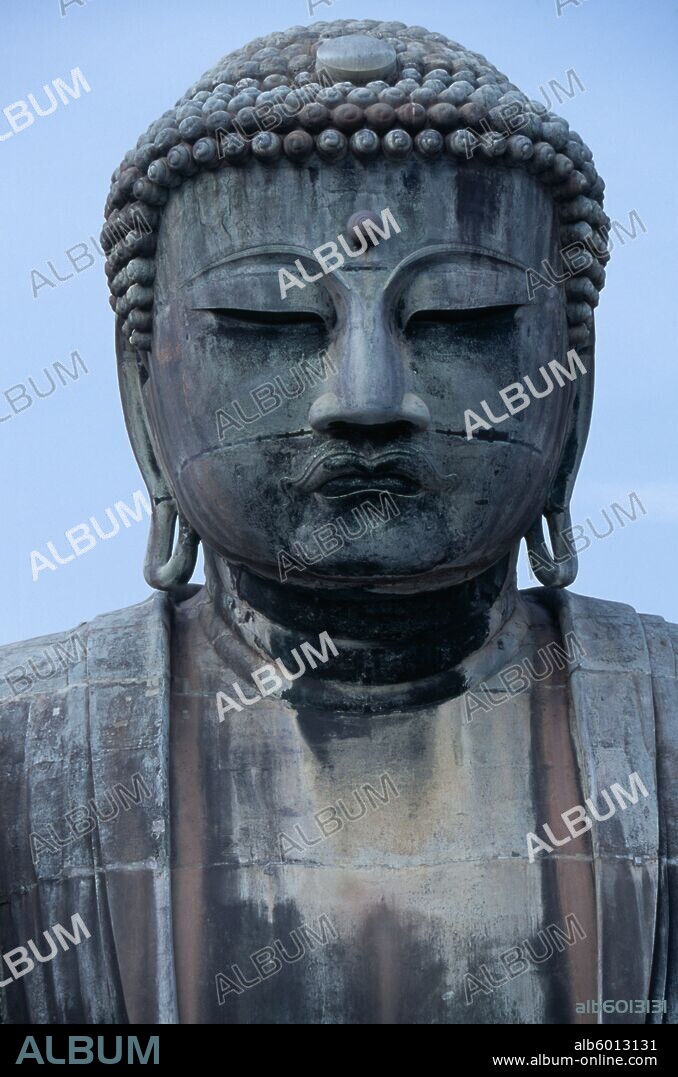 JAPAN Honshu Kamakura Head of the Daibutsu aka Great Buddha statue dating from 1252.