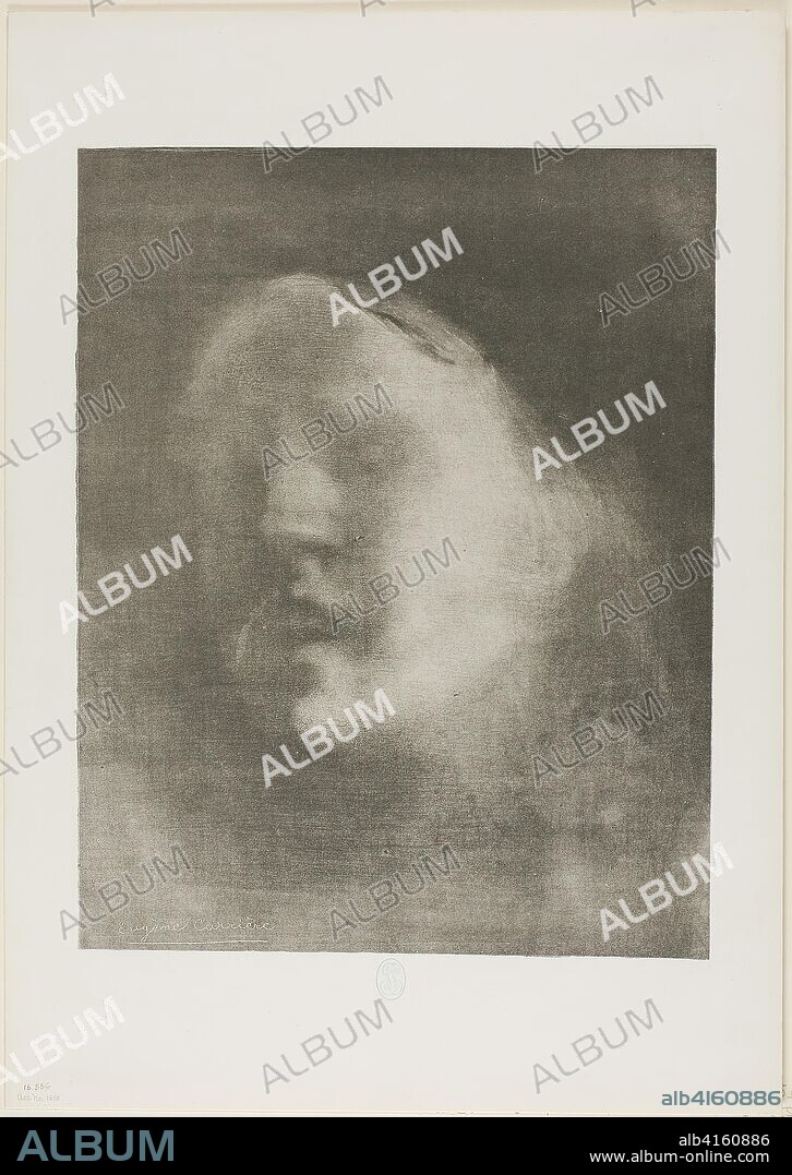 EUGENE CARRIERE. The Cry. Eugène Carrière; French, 1849-1906. Date: 1894. Dimensions: 325 × 256 mm (image/primary support); 445 × 315 mm (secondary support). Lithograph in black on off-white China paper, laid down on white wove paper. Origin: France.