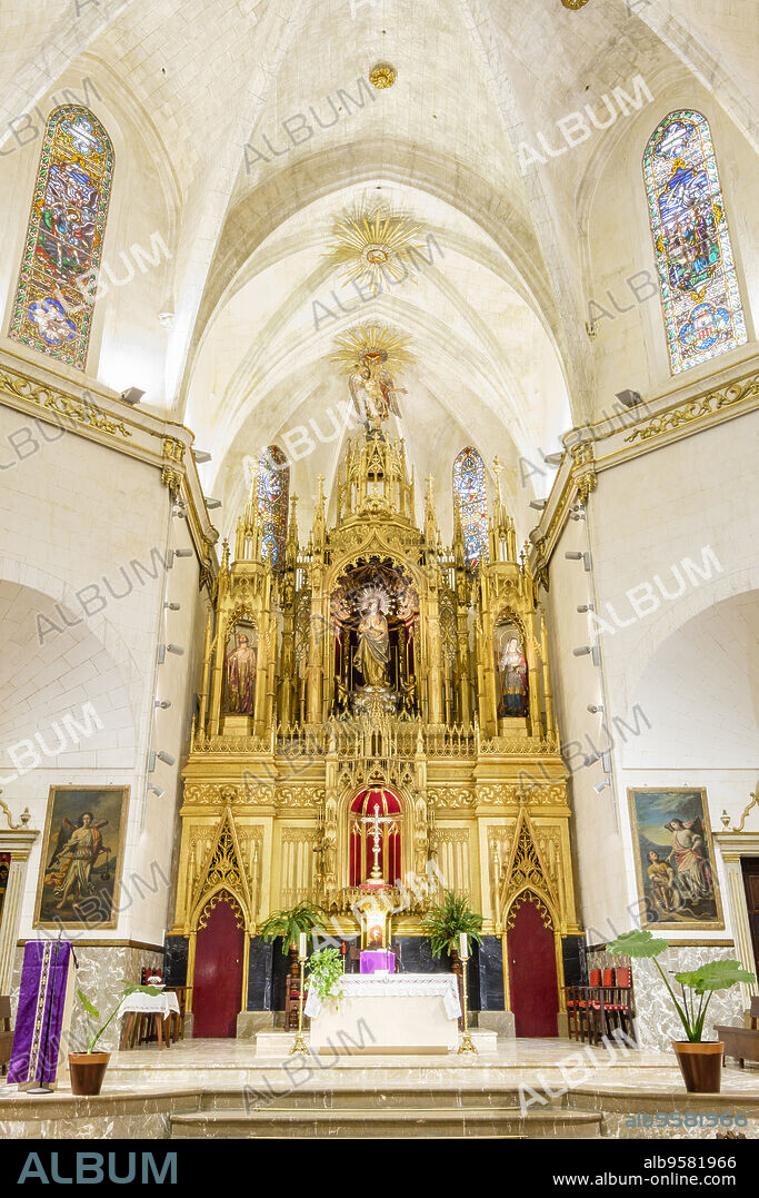 Iglesia de Sant Miquel,. siglos XVI y XVII ,varios estilos arquitectónicos, predominado el neogótico, Felanitx, Mallorca, balearic islands, Spain.