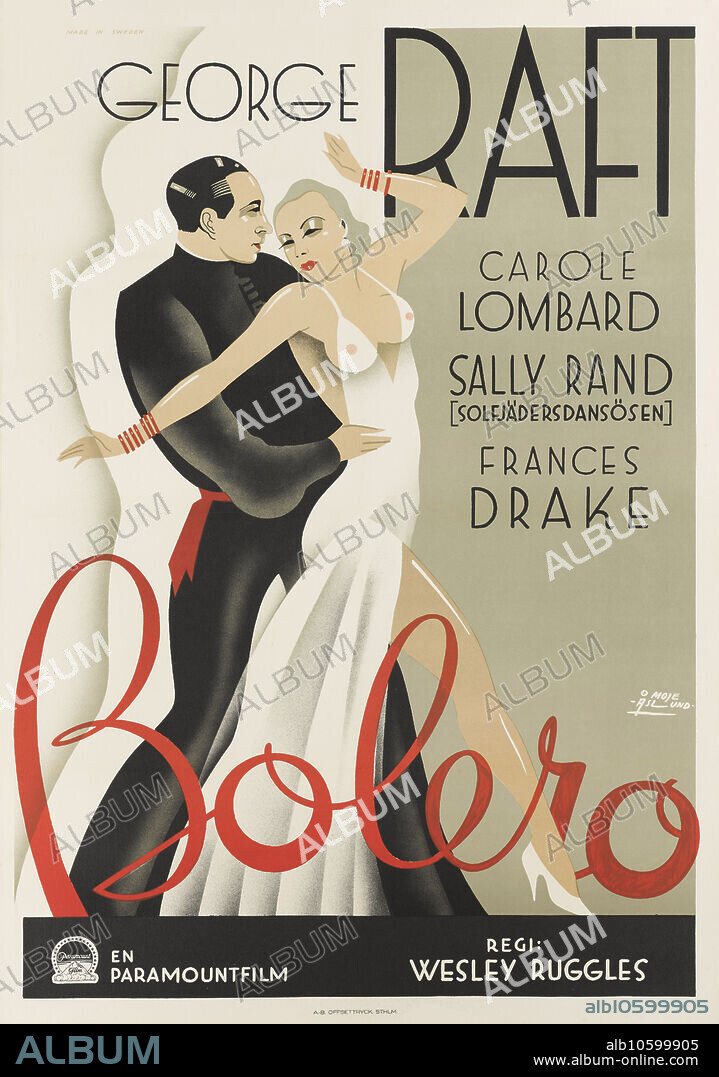 JOHN MAURITZ ÅSLUND (MOJE). Movie poster "Bolero" by Wesley Ruggles.
