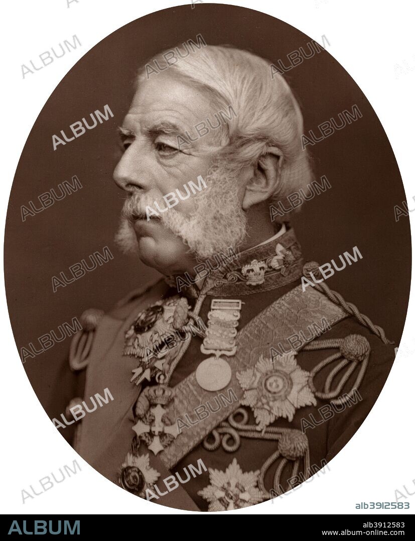 Sir Richard Airey, 1878. Airey was Quarter-Master General of the 1st Brigade of the Light Division, and was present at the battles of Alma and Inkermann during the Crimean War, and wrote the order for the charge of the Light Brigade at Balaklava. He was also Governor of Gibraltar. From Men of Mark: a gallery of contemporary portraits of men distinguished in the Senate, the Church, in science, literature and art, the army, navy, law, medicine, etc. Photographed from life by Lock and Whitfield, with brief biographical notices by Thompson Cooper. (Conducted by G. C. Whitfield.) (London, 1876-1883).
