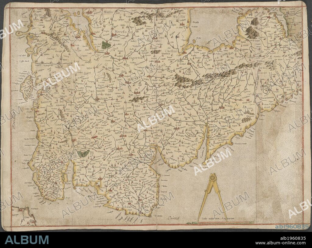 England. The Mercator atlas of Europe. 1570-1572. Map of England.  Image taken from The Mercator atlas of Europe.  Originally published/produced in 1570-1572. . Source: Maps.C.29.c.13.