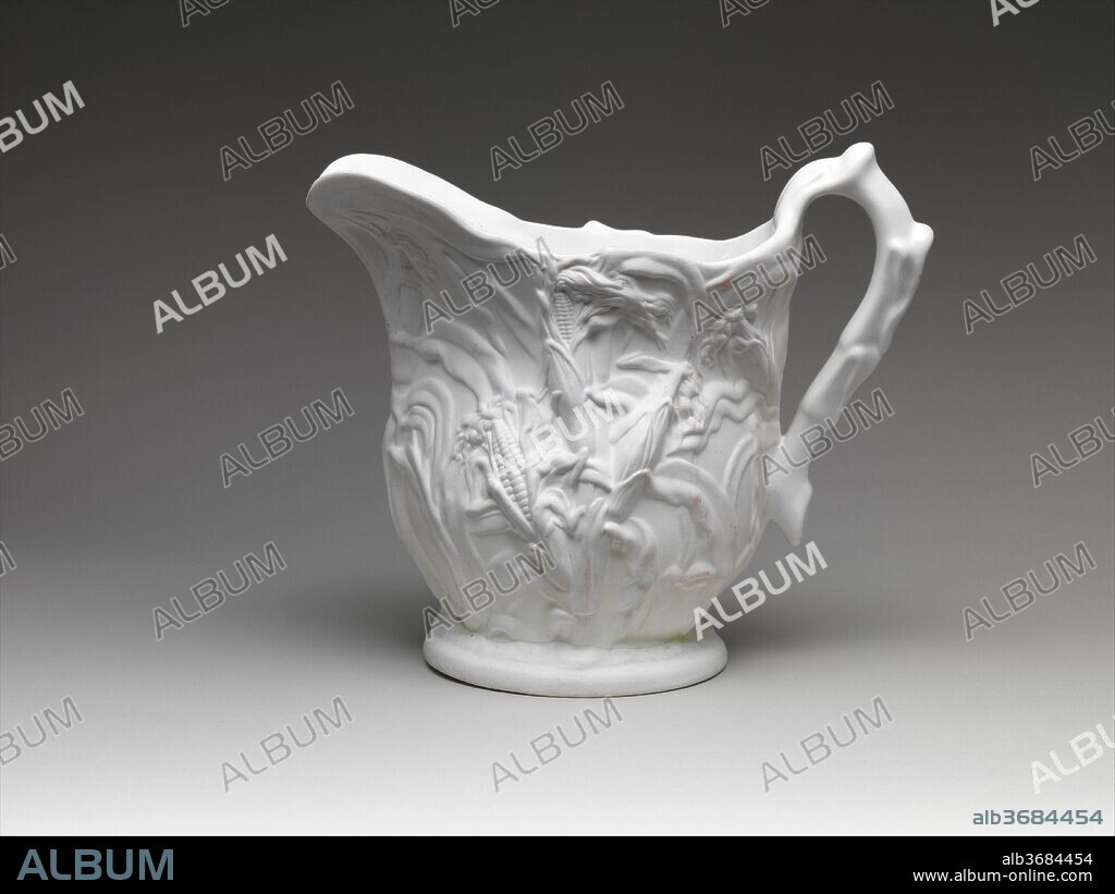 Corn pitcher. Culture: American. Dimensions: 10 1/8 × 3 5/8 in. (25.7 × 9.2 cm). Manufacturer: Southern Porcelain Company. Date: 1855-60.