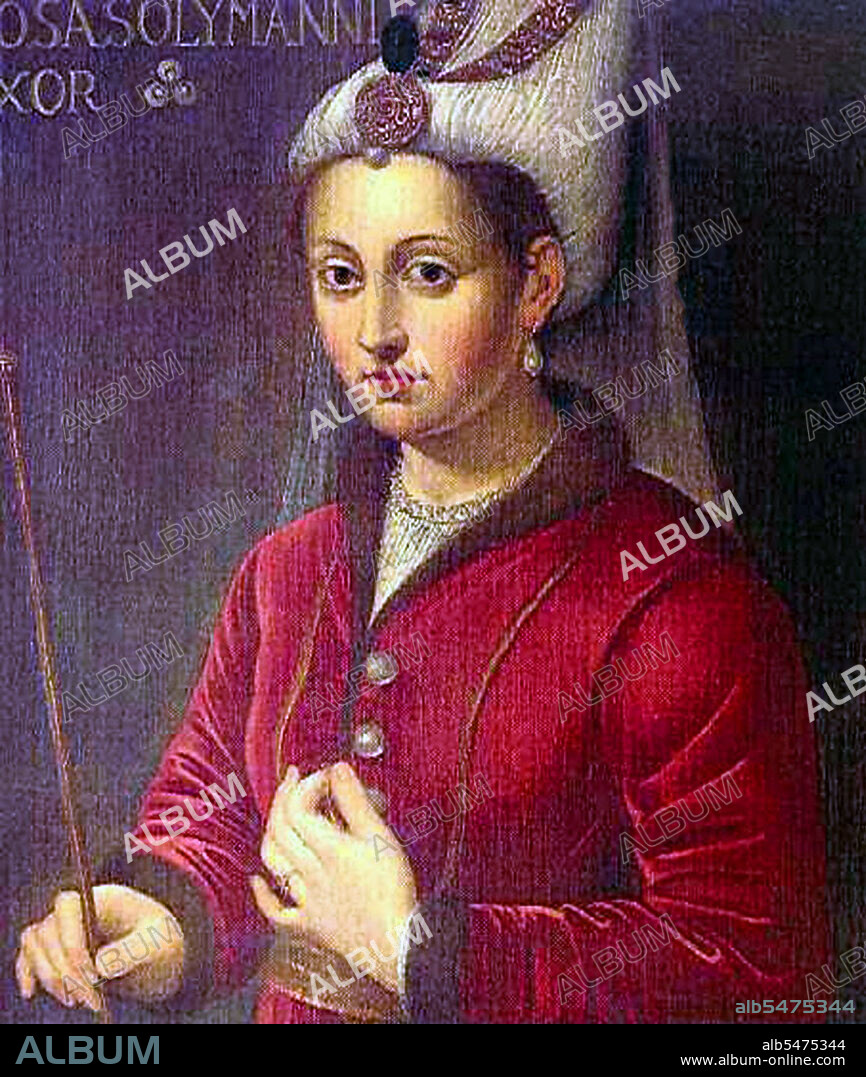 Roxelana (c. 1500-1506 - April 18, 1558) was a slave who became a concubine who then became the beloved wife of Suleyman the Magnificent of the Ottoman Empire. Known in Ottoman Turkey as Hurrem or Karima, she was actually born Alexandra Anastasia Lisovska as a Ukrainian in Poland. In the 1520s, Roxelana was captured by Crimean Tatars during one of their frequent raids into this region and taken as a slave, probably first to the Crimean city of Kaffa, a major centre of the slave trade, then to Constantinople, and was selected for Suleyman's harem. Roxelana quickly became the sultan's favourite, enchanted as he was with her beauty and sensuality. Their romance inspired artists, poets and writers for many years after.