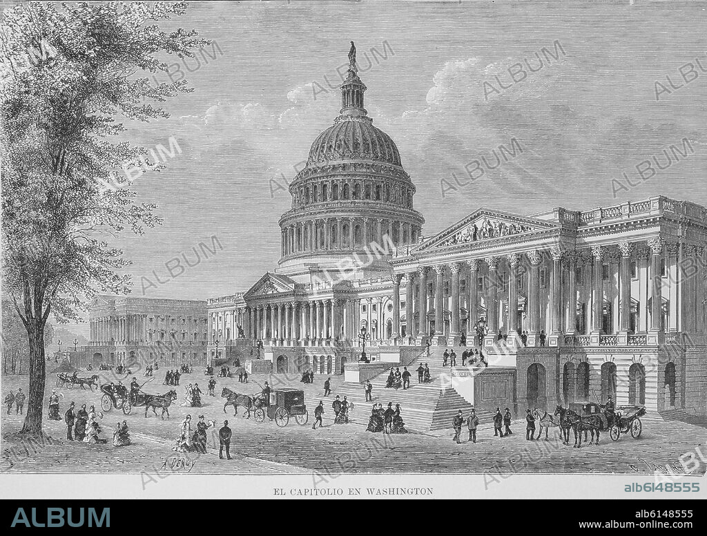 A. DEROY. EL CAPITOLIO DE WASHINGTON - SIGLO XIX.